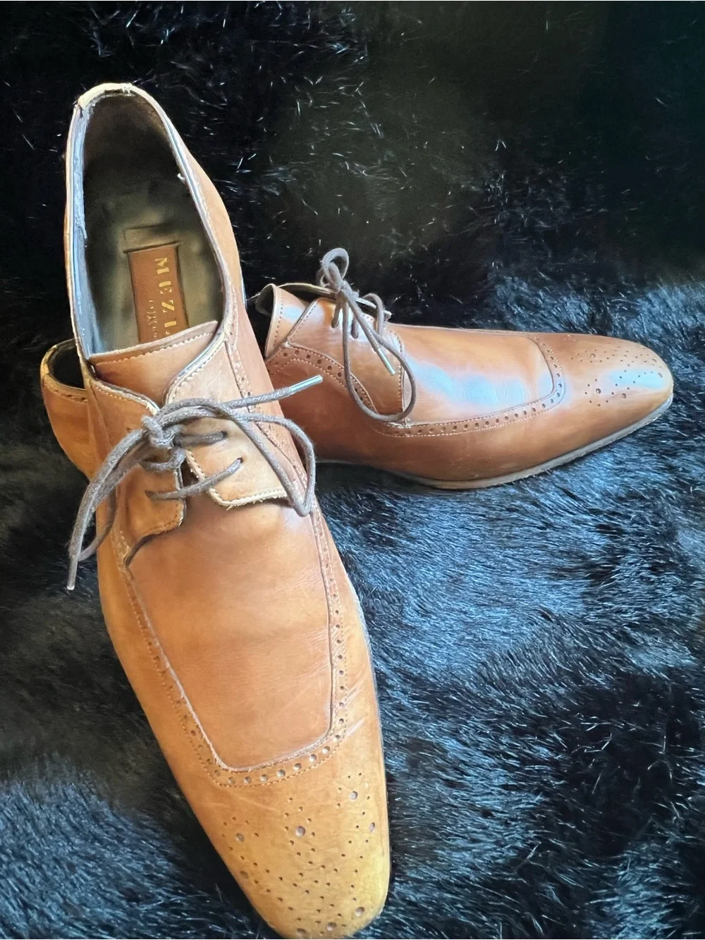 Men's Mezlan Brown Leather Lace-Up Dress Shoes